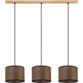 Suspension filaire BENITA 3xE27/40W/230V marron/chêne