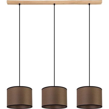 Suspension filaire BENITA 3xE27/40W/230V marron/chêne