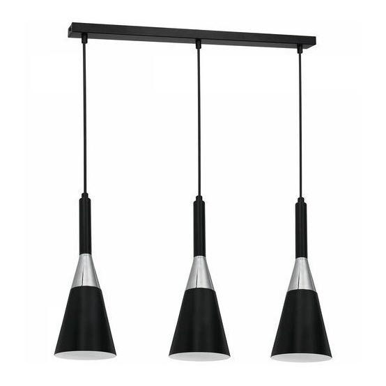 Suspension filaire BENITO 3xE27/60W/230V noir/chrome brillant