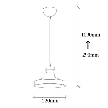 Suspension filaire BERCESTE 1xE27/40W/230V dorée