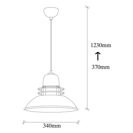 Suspension filaire BERCESTE 1xE27/40W/230V