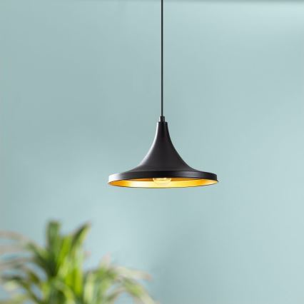 Suspension filaire BERCESTE 1xE27/40W/230V noire