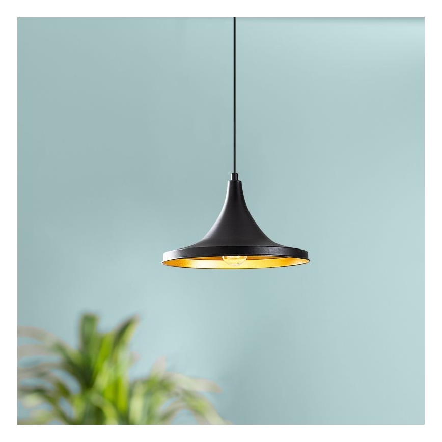 Suspension filaire BERCESTE 1xE27/40W/230V noire