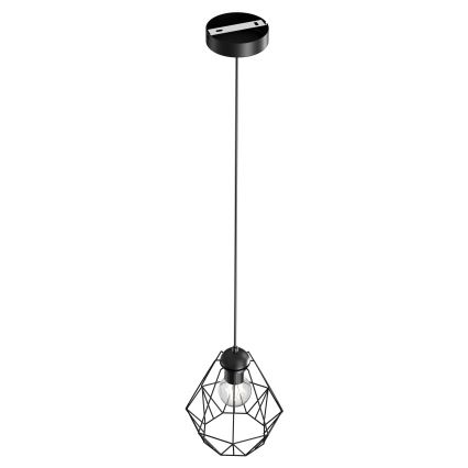 Suspension filaire BERGEN 1xE27/60W/230V noir