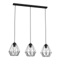 Suspension filaire BERGEN 3xE27/60W/230V noir