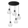 Suspension filaire BERGEN 5xE27/60W/230V noir/chrome brillant