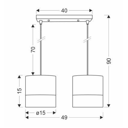 Suspension filaire BIANCO 2xE27/40W/230V blanc/marron