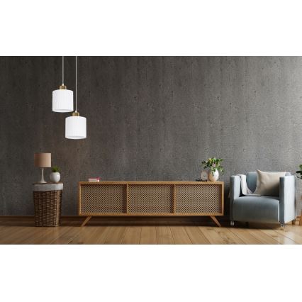 Suspension filaire BIZO 2xE27/60W/230V blanche/dorée