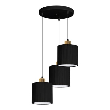 Suspension filaire BIZO 3xE27/60W/230V noire/dorée