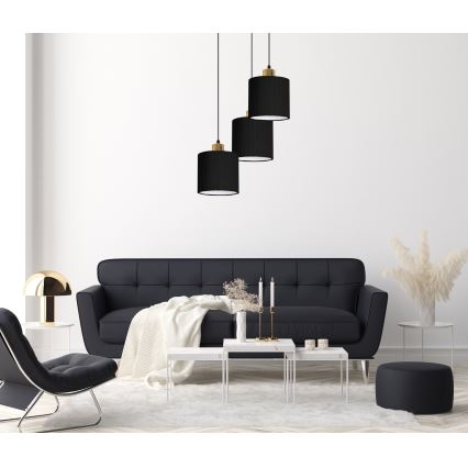 Suspension filaire BIZO 3xE27/60W/230V noire/dorée