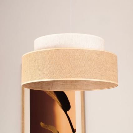 Suspension filaire BOHO 1xE27/60W/230V crème/beige