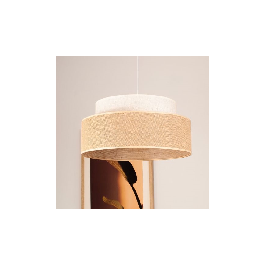 Suspension filaire BOHO 1xE27/60W/230V crème/beige
