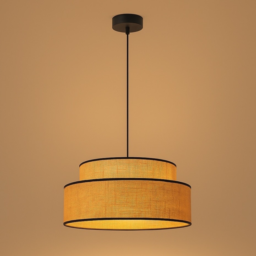 Suspension filaire BOHO 1xE27/60W/230V d. 40 cm beige