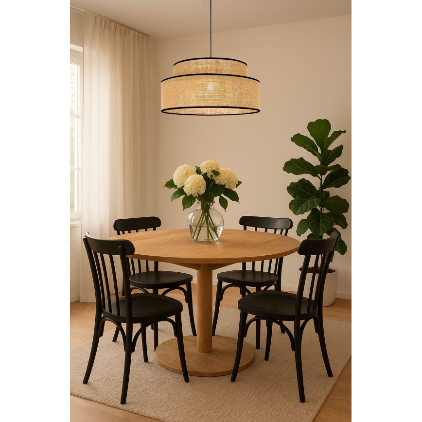 Suspension filaire BOHO 1xE27/60W/230V d. 40 cm beige