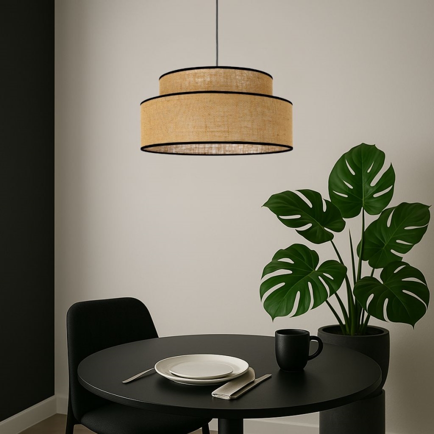 Suspension filaire BOHO 1xE27/60W/230V d. 40 cm beige
