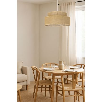 Suspension filaire BOHO 1xE27/60W/230V d. 40 cm beige