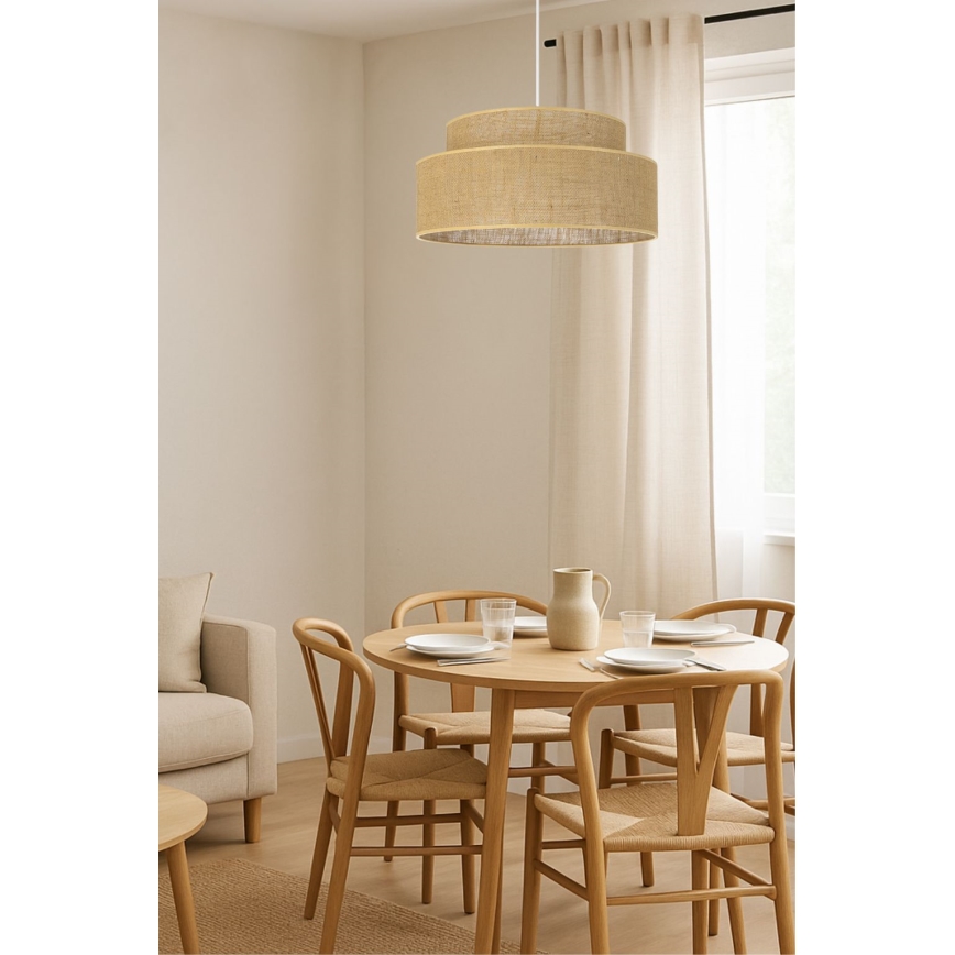 Suspension filaire BOHO 1xE27/60W/230V d. 40 cm beige