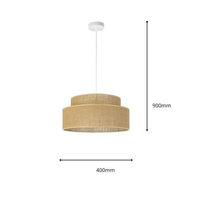 Suspension filaire BOHO 1xE27/60W/230V d. 40 cm beige