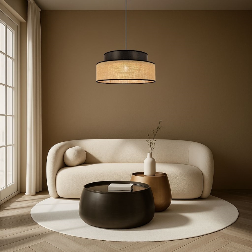 Suspension filaire BOHO 1xE27/60W/230V d. 40 cm marron/beige