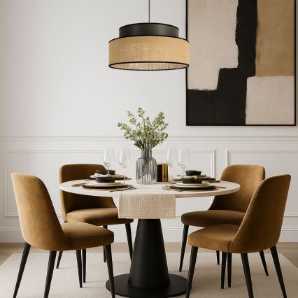 Suspension filaire BOHO 1xE27/60W/230V d. 40 cm marron/beige