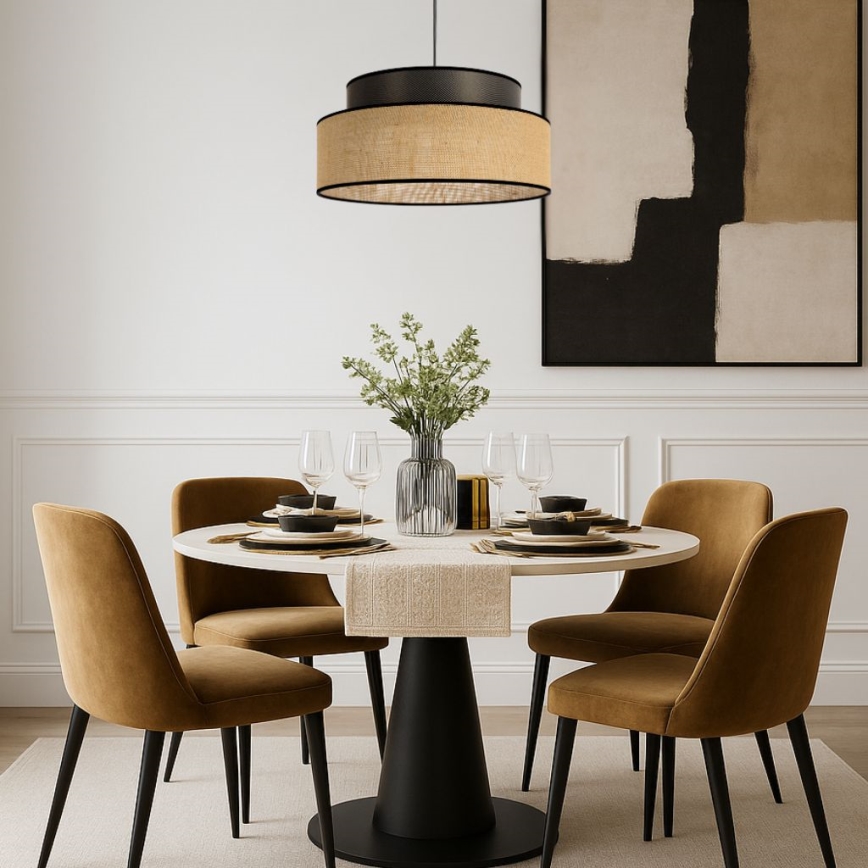 Suspension filaire BOHO 1xE27/60W/230V d. 40 cm marron/beige