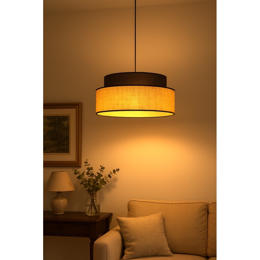 Suspension filaire BOHO 1xE27/60W/230V d. 40 cm marron/beige