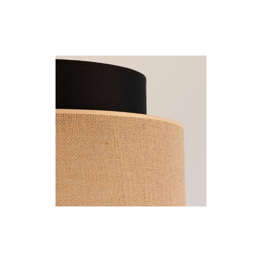 Suspension filaire BOHO 1xE27/60W/230V d. 40 cm noir/beige
