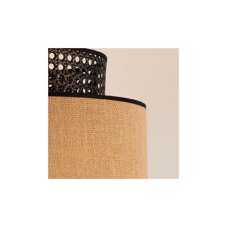 Suspension filaire BOHO 1xE27/60W/230V d. 40 cm noir/rotin