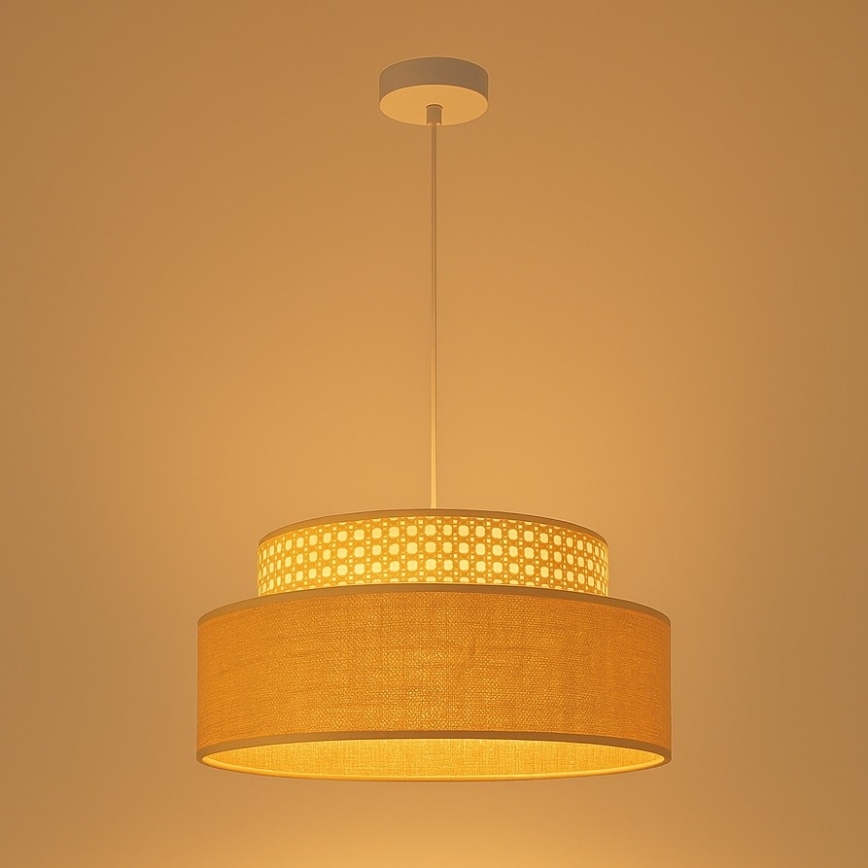 Suspension filaire BOHO 1xE27/60W/230V d. 40 cm rotin