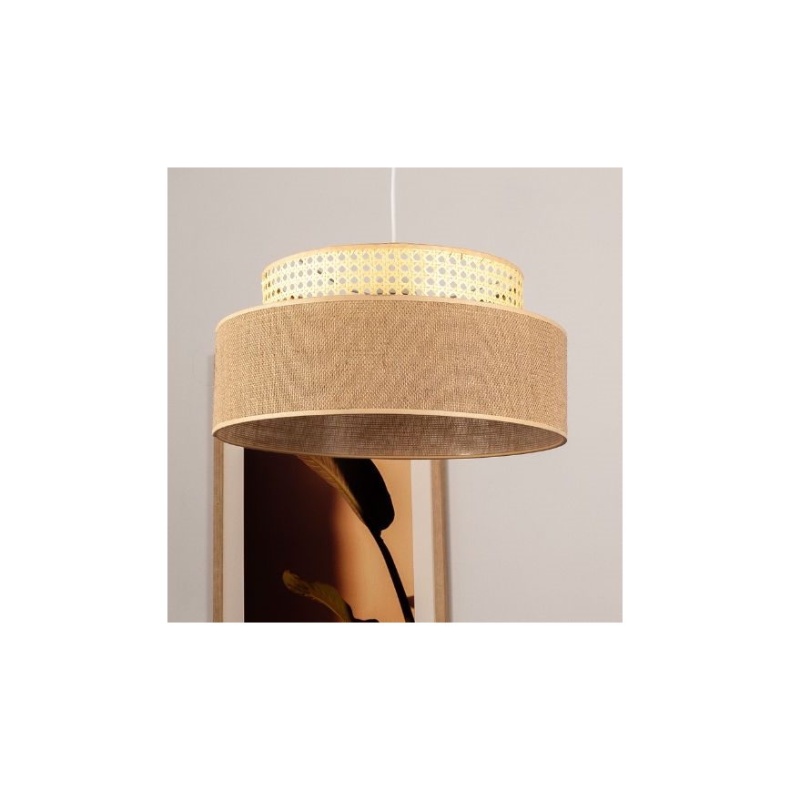 Suspension filaire BOHO 1xE27/60W/230V d. 40 cm rotin
