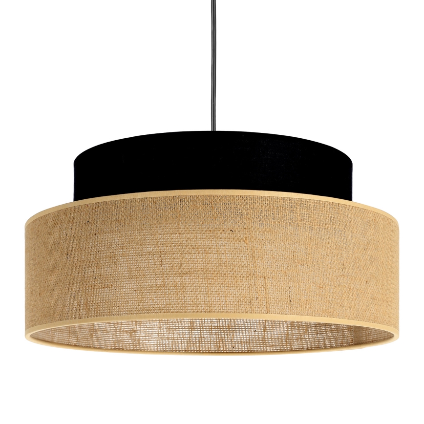 Suspension filaire BOHO 1xE27/60W/230V noir/beige