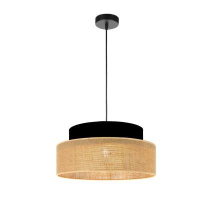 Suspension filaire BOHO 1xE27/60W/230V noir/beige