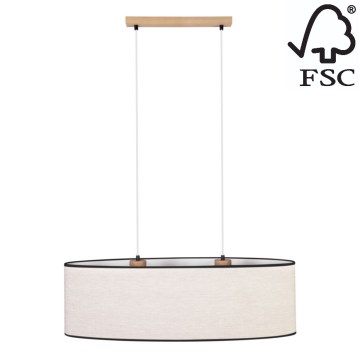 Suspension filaire BOHO 2xE27/40W/230V chêne - certifié FSC