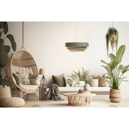 Suspension filaire BOHO TRINITI 1xE27/60W/230V gris/beige/crème