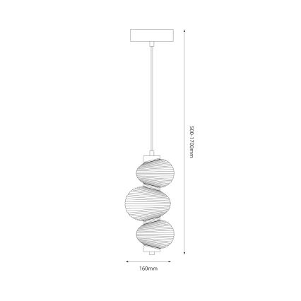 Suspension filaire BOLLA LED/12W/230V d. 16 cm doré