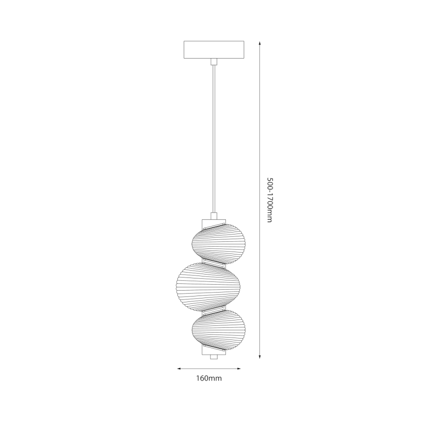 Suspension filaire BOLLA LED/12W/230V d. 16 cm doré