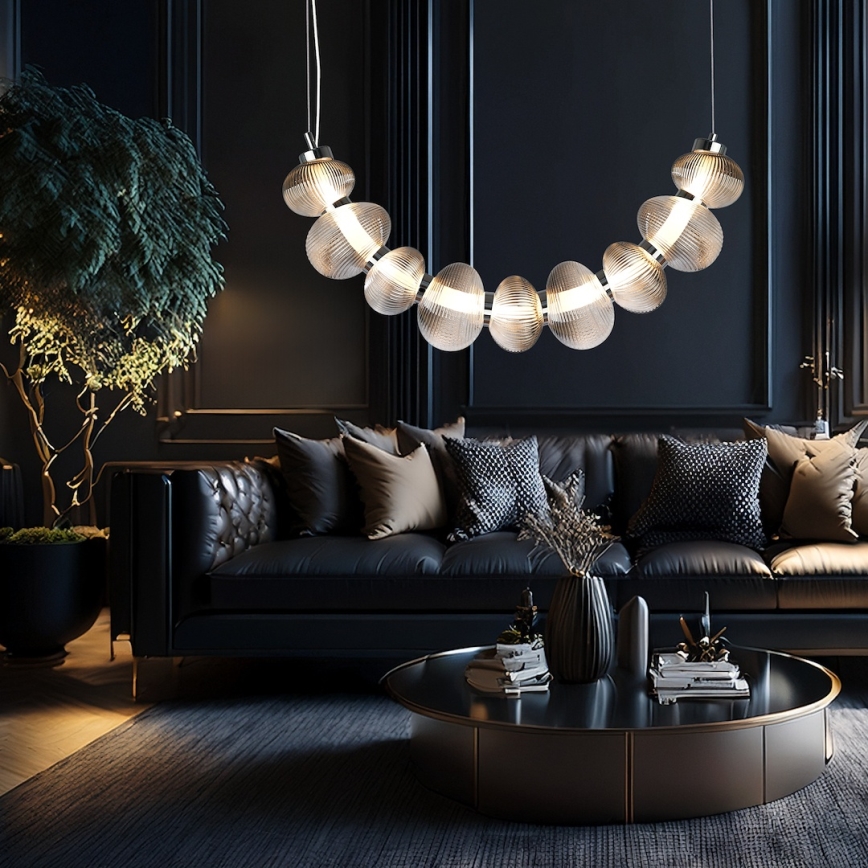 Suspension filaire BOLLA LED/36W/230V chrome brillant/fumé