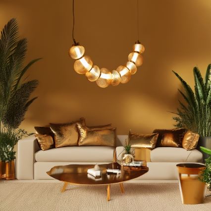 Suspension filaire BOLLA LED/36W/230V doré/fumé