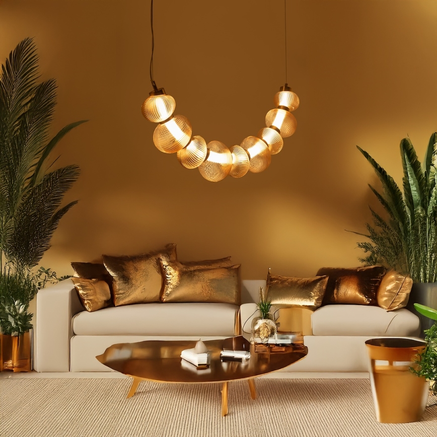 Suspension filaire BOLLA LED/36W/230V doré/fumé
