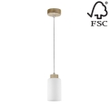 Suspension filaire BOSCO 1xE27/60W/230V hêtre - certifié FSC