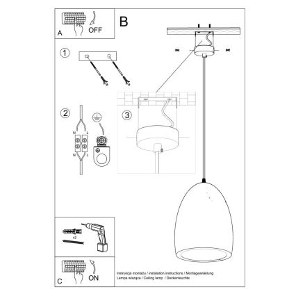 Suspension filaire BUKANO 1xE27/60W/230V