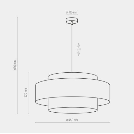 Suspension filaire CALISTO 1xE27/25W/230V dorée/noire