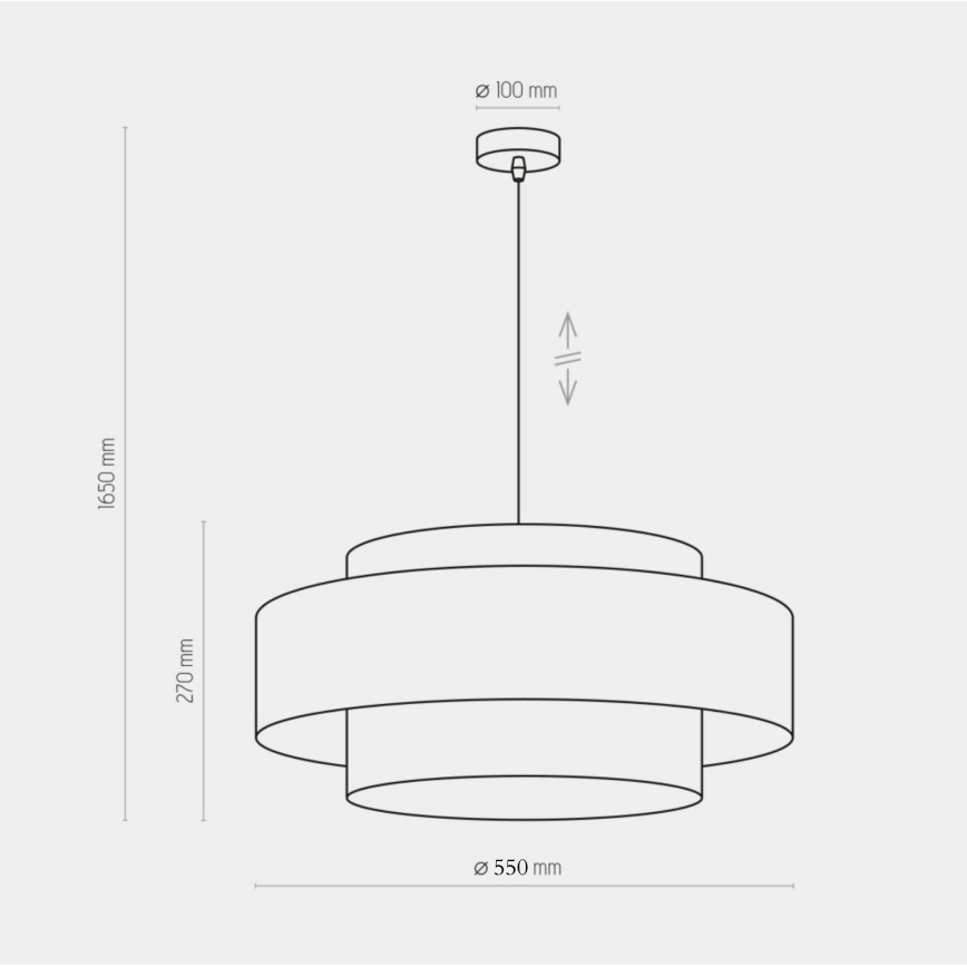 Suspension filaire CALISTO 1xE27/25W/230V dorée/noire
