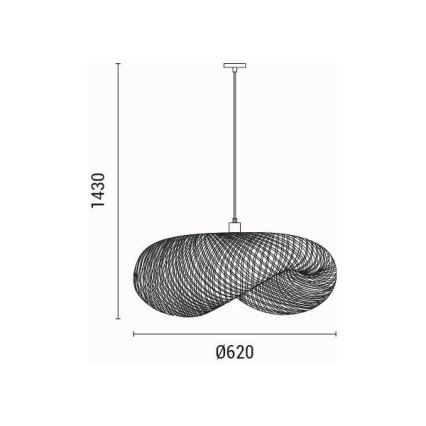 Suspension filaire CALYPSO 1xE27/15W/230V bambou