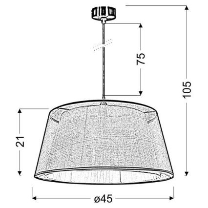 Suspension filaire CHARLIE 1xE27/60W/230V beige