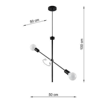 Suspension filaire CONCEPT 2xE27/60W/230V