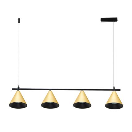 Suspension filaire CONE 4xGU10/10W/230V doré/noir