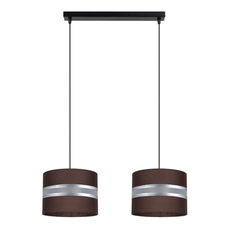Suspension filaire CORAL 2xE27/60W/230V marron