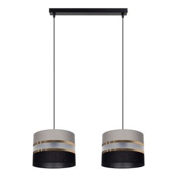 Suspension filaire CORAL 2xE27/60W/230V noire/grise