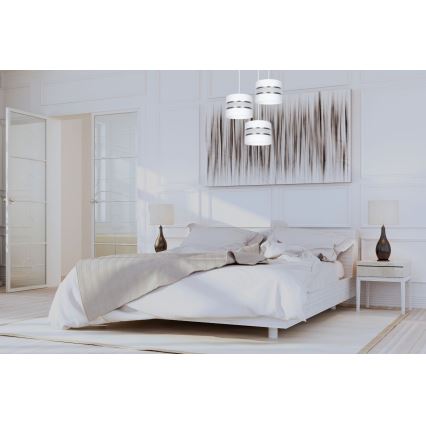 Suspension filaire CORAL 3xE27/60W/230V blanc/chrome mat d. 45 cm